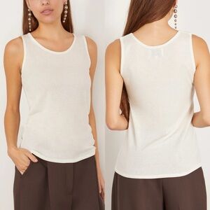 Loulou Studio Alicudi Tank Top In Ivory Size Extra Small